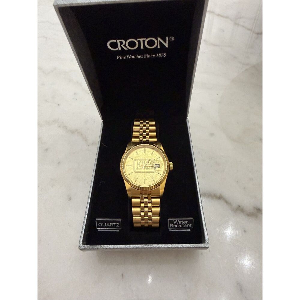 Men's Croton Gold Watch KLLM Transport Services Quartz